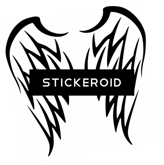 Simple Angel Wings Tattoo - Drawing (563x566), Png Download