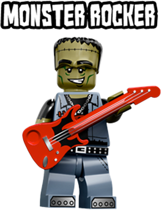 When Monster Rocker Really Gets Into The Ghastly Groove, - Lego Minifigure (1000x1000), Png Download
