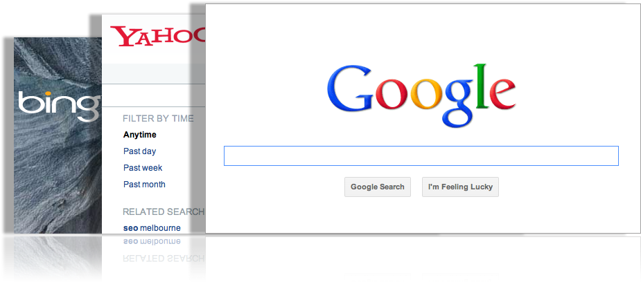 Google Yahoo Bing - Website Logos With Names (928x425), Png Download