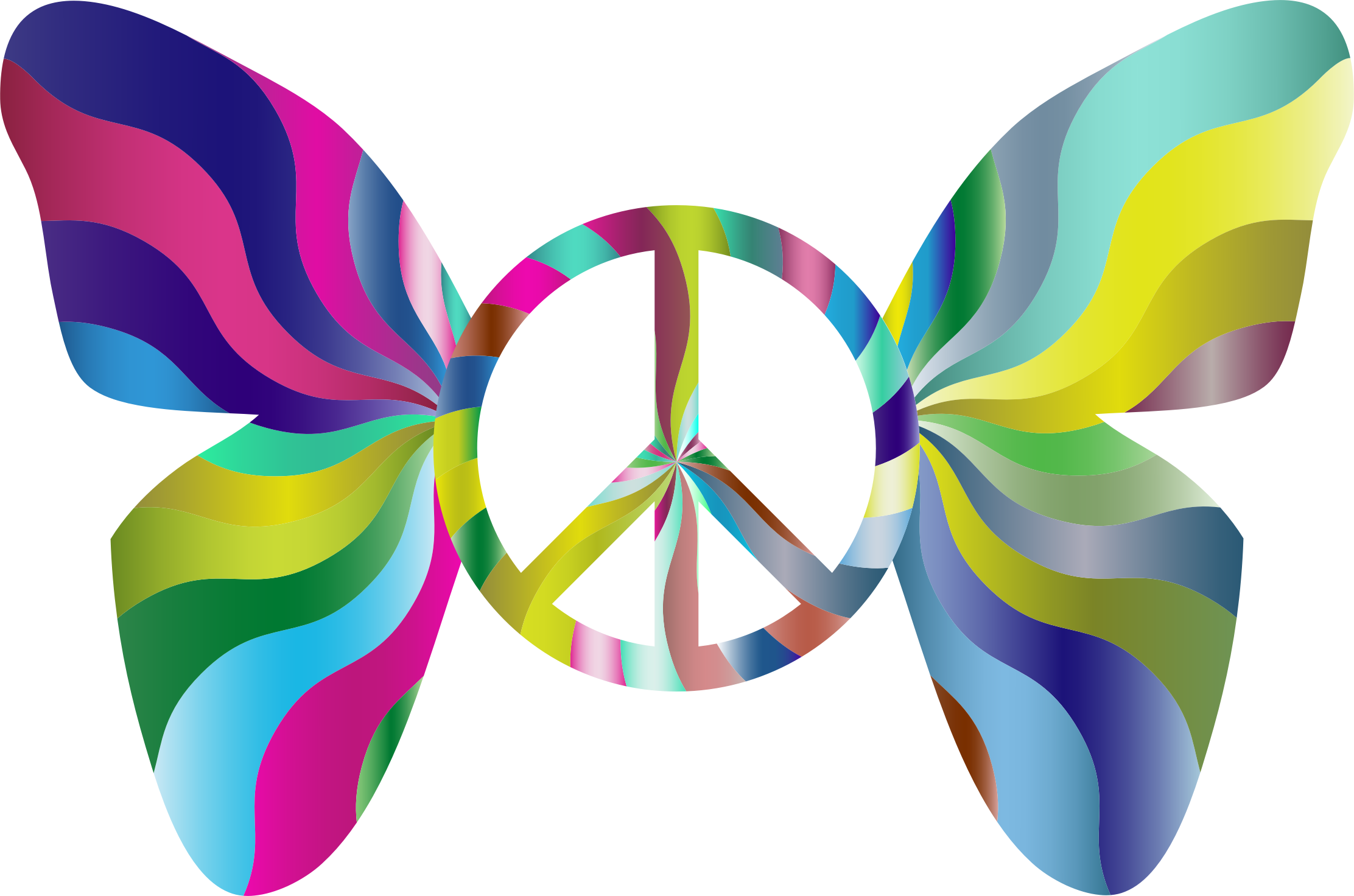 This Free Icons Png Design Of Groovy Peace Sign Butterfly (2224x1472), Png Download