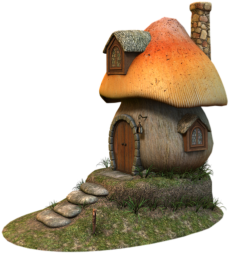 Mushroom, Home, Fairy Tales, Cottage, Mushroom House - Power Of One: The Prequel To Gazore! (640x548), Png Download