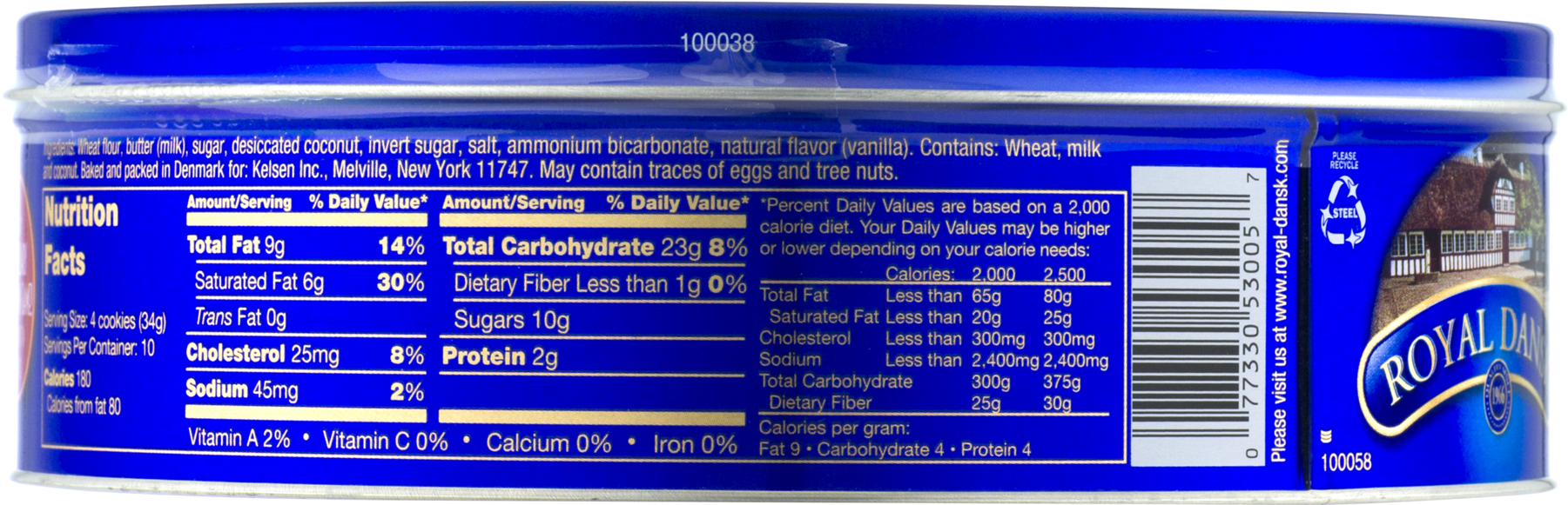 Royal Dansk Cookies Danish Butter (1800x1800), Png Download