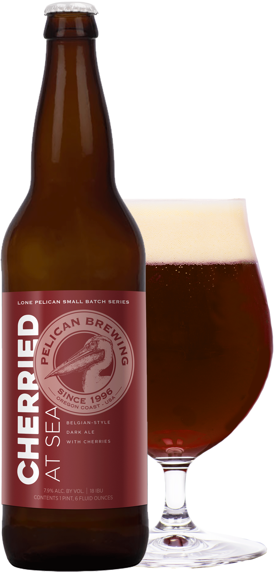 Pelican Cherried At Sea Belgian-style Dark Ale With (937x2112), Png Download