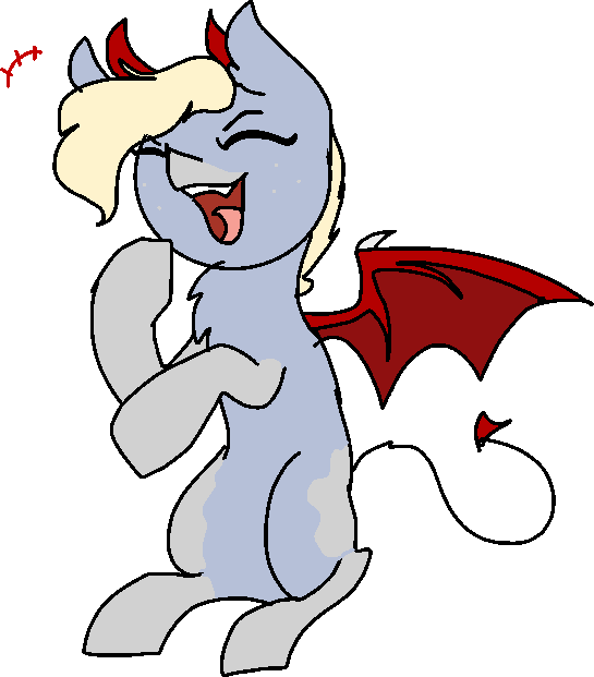 Nootaz, Demon Pony, Devil, Devil Horns, Evil Laugh, - Cartoon (545x621), Png Download