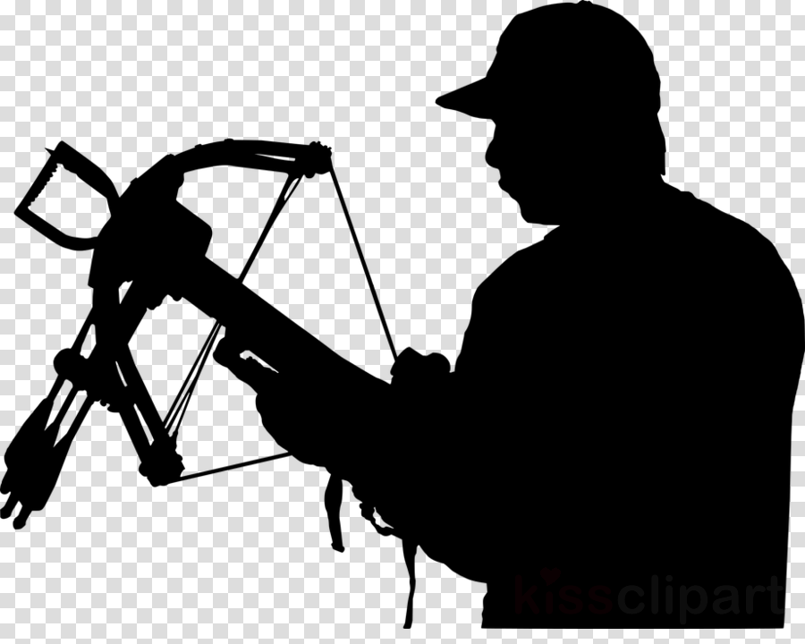 Crossbow Hunter Silhouette Clipart Crossbow Hunting - Crossbow Clipart (900x720), Png Download