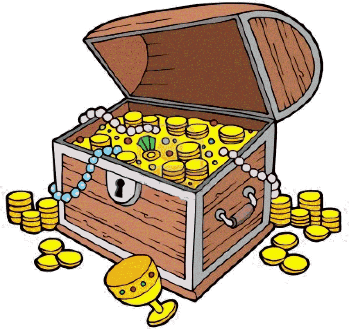 Treasure Clipart Treasure Chest Clip Art With Coins - Treasure Chest Clipart (1200x1179), Png Download