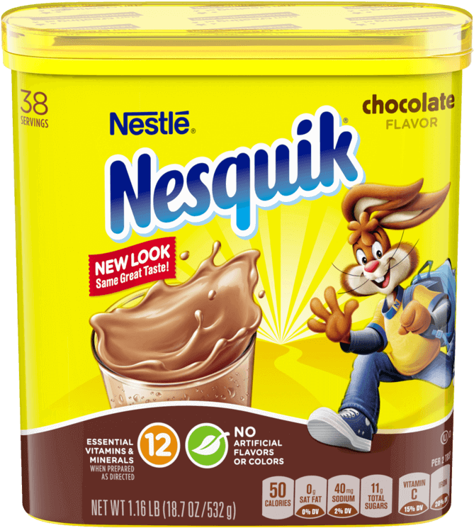 Nesquik® Chocolate Medium Powder - Nesquik No Sugar Added (750x750), Png Download