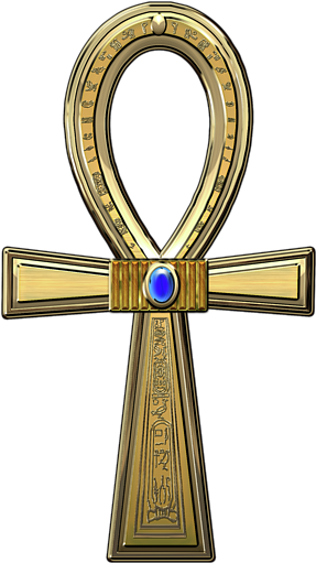 Ancient Sacred Cross Onesie - Gold Egyptian Ankh Png (600x600), Png Download