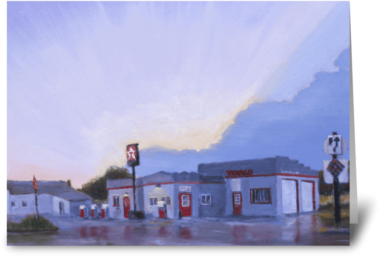 The Texaco In Potter, Nebraska Greeting Card - Nebraska (848x698), Png Download