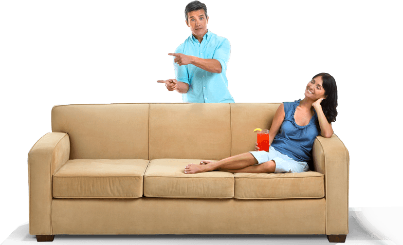 People Sitting On A Couch Png - Studio Couch (784x477), Png Download