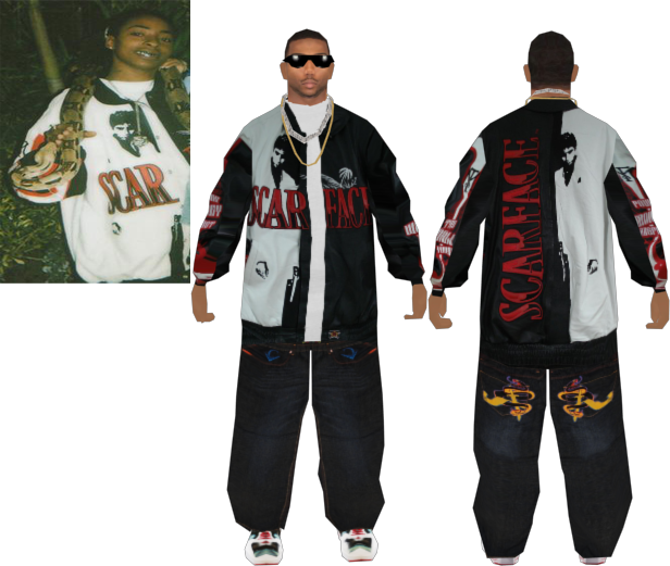 Or Http - //www - Upload - Ee/image/3499693/scar Oyoayo - Gta Sa Skin Nigga Scarface (616x521), Png Download