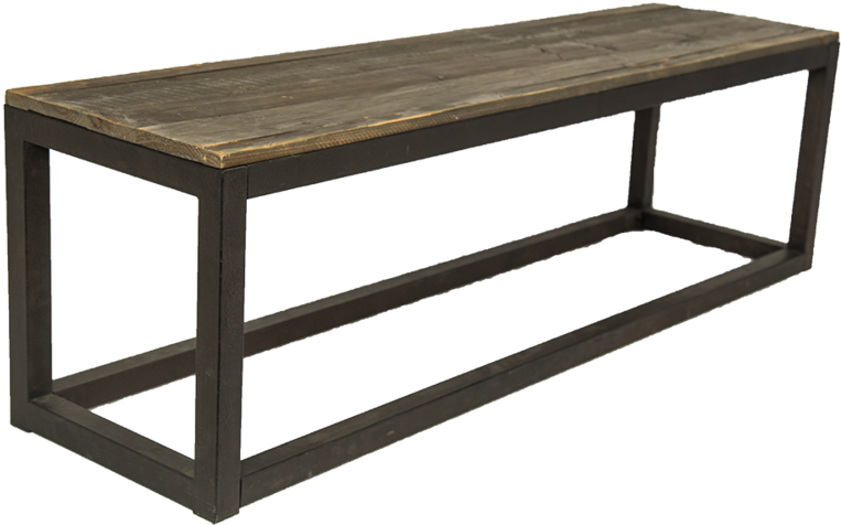 Civic Center Wood & Iron Bench (1000x667), Png Download