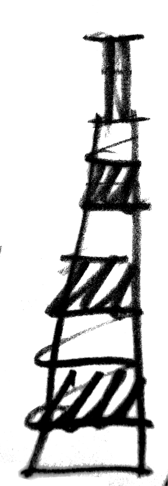 The Headquarter As A Lighthouse - Sketch (338x978), Png Download