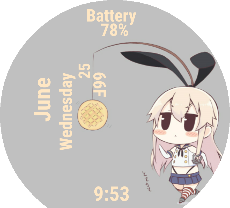 Shimakaze Watch Face Preview (960x870), Png Download