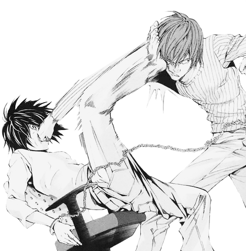 Obviously Both Shouldn't Have Physically Hurt Each - L And Light Fight Manga (500x665), Png Download