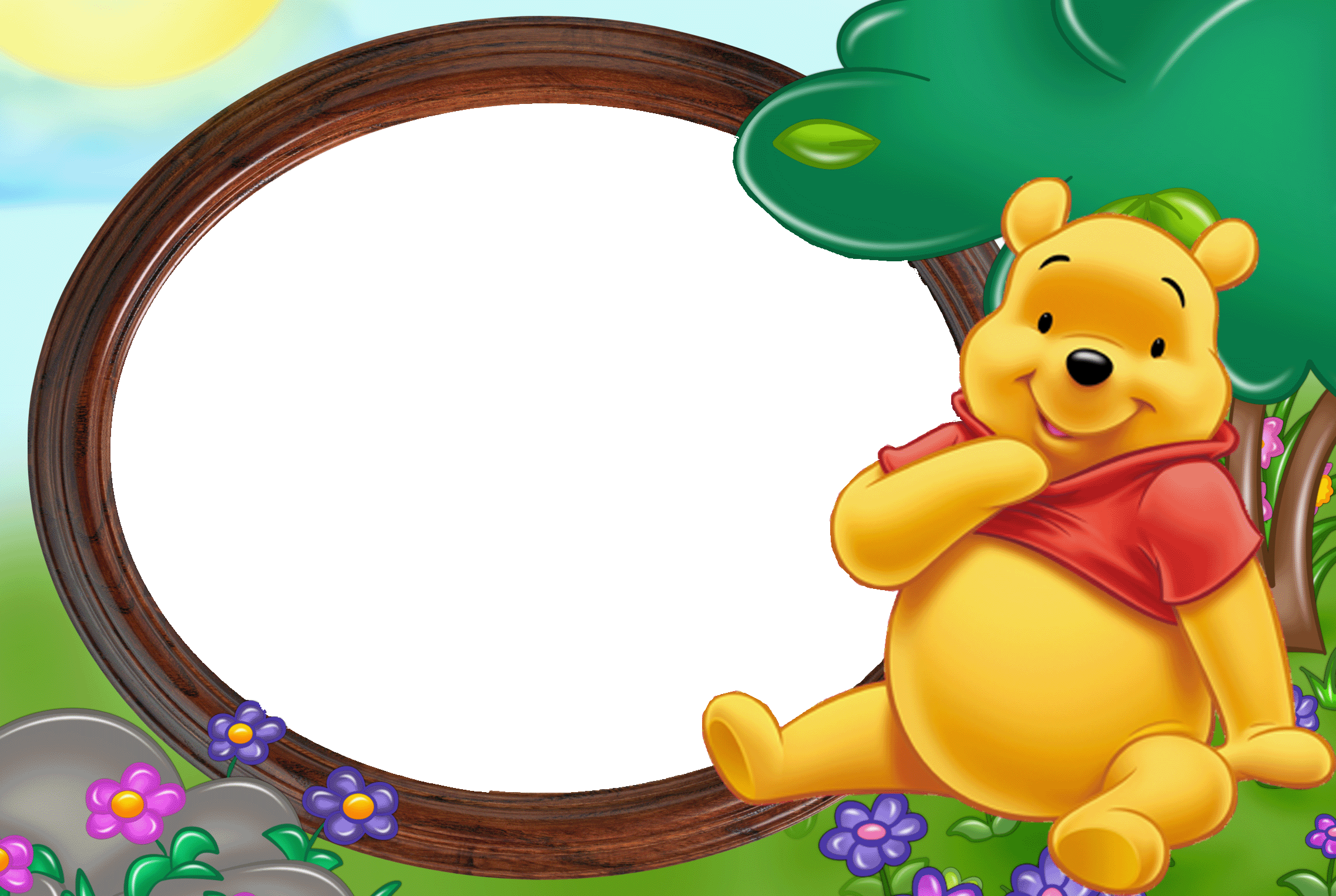 Frame Pencil And In Color - Frame Winnie The Pooh (2274x1526), Png Download
