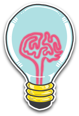 Light Bulb Brain - Design (600x600), Png Download