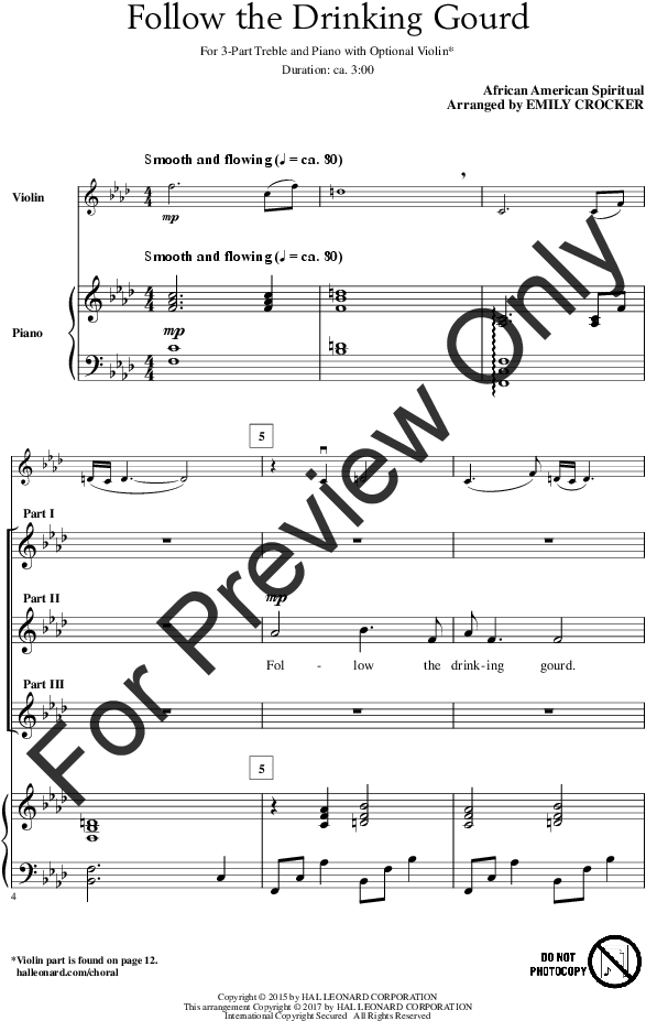 Follow The Drinking Gourd Thumbnail - Follow The Drinkin' Gourd - Sheet Music (816x1056), Png Download