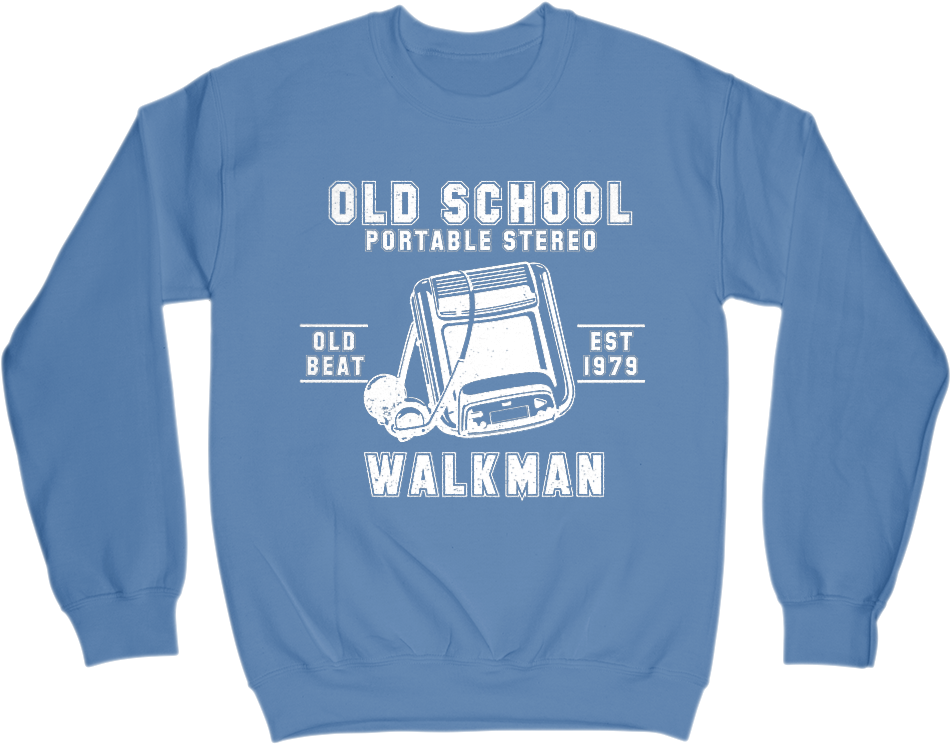 Old School Walkman Crewneck Sweater - Newport Ri Sweatshirt (1000x1000), Png Download