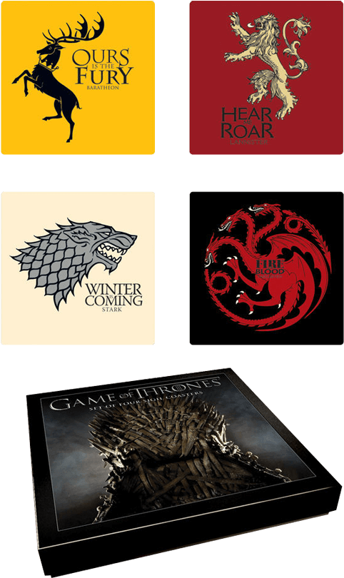 Game Of Thrones House Sigil Coaster Set - Game Of Thrones Sigil Coasters Set (850x850), Png Download