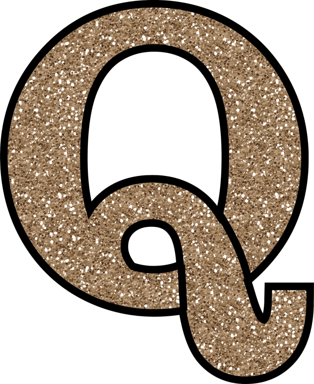 Glitter Without The Glue Free Digital Printable Alphabet - Glitter Letter Q Png (640x782), Png Download