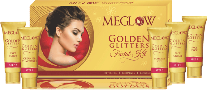 Meglow Golden Glitters Facial Kit (700x800), Png Download