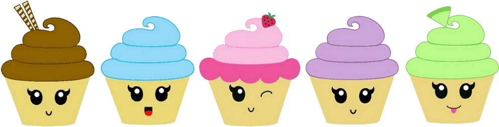 Cupcake Clipart Mini Cupcake - Small Cupcakes Cartoon (1050x311), Png Download