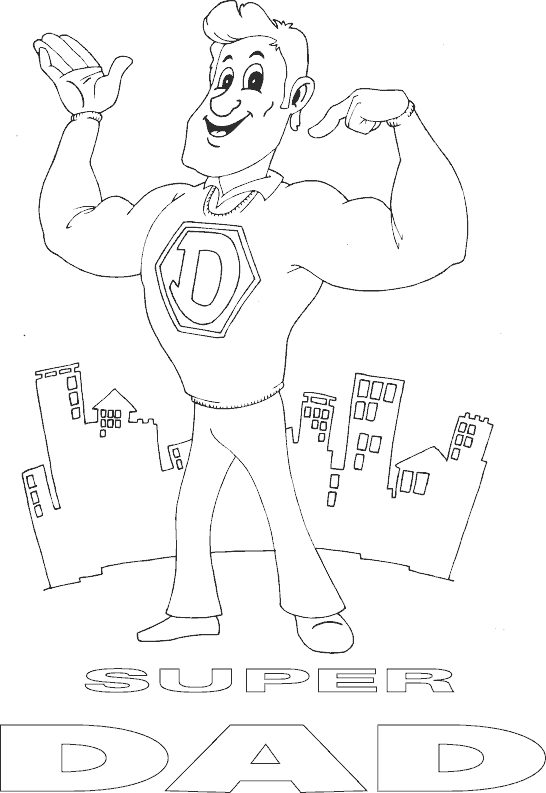 Super Dad - Father (546x793), Png Download