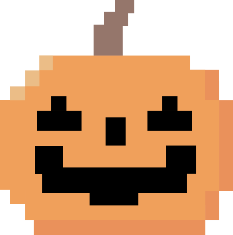 8 Bit Color Halloween Jack O' Lantern - 8 Bit Jack O Lantern (744x750), Png Download