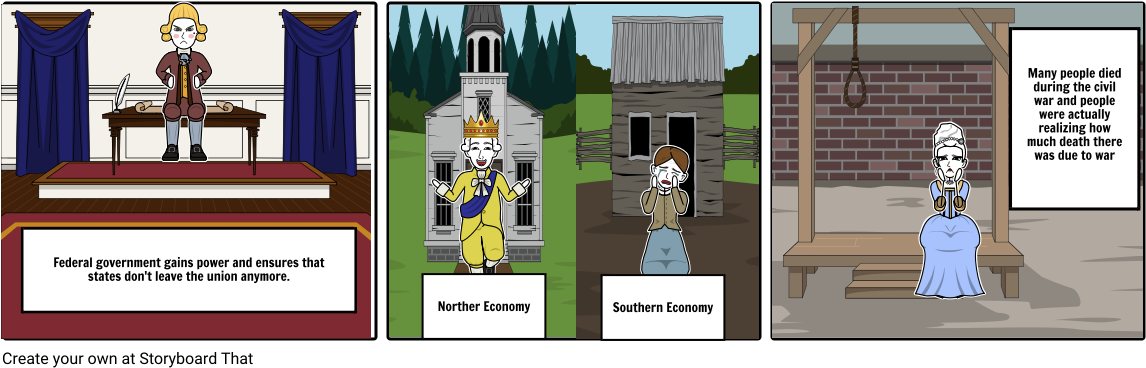 Storyboard For Civil War - Cartoon (1164x385), Png Download