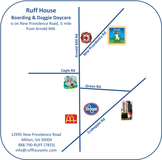 Ruff House Dog Kennel & Daycare - United States Of America (561x559), Png Download