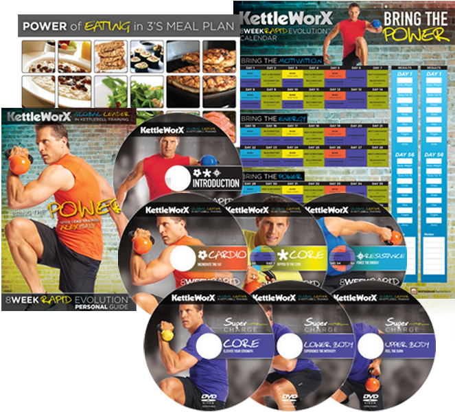 8 Week Rapid Evolution Dvd Set Bring The Results Of - Kettleworx Power Plus 8 Week Rapid Evolution Kettlebell (720x720), Png Download