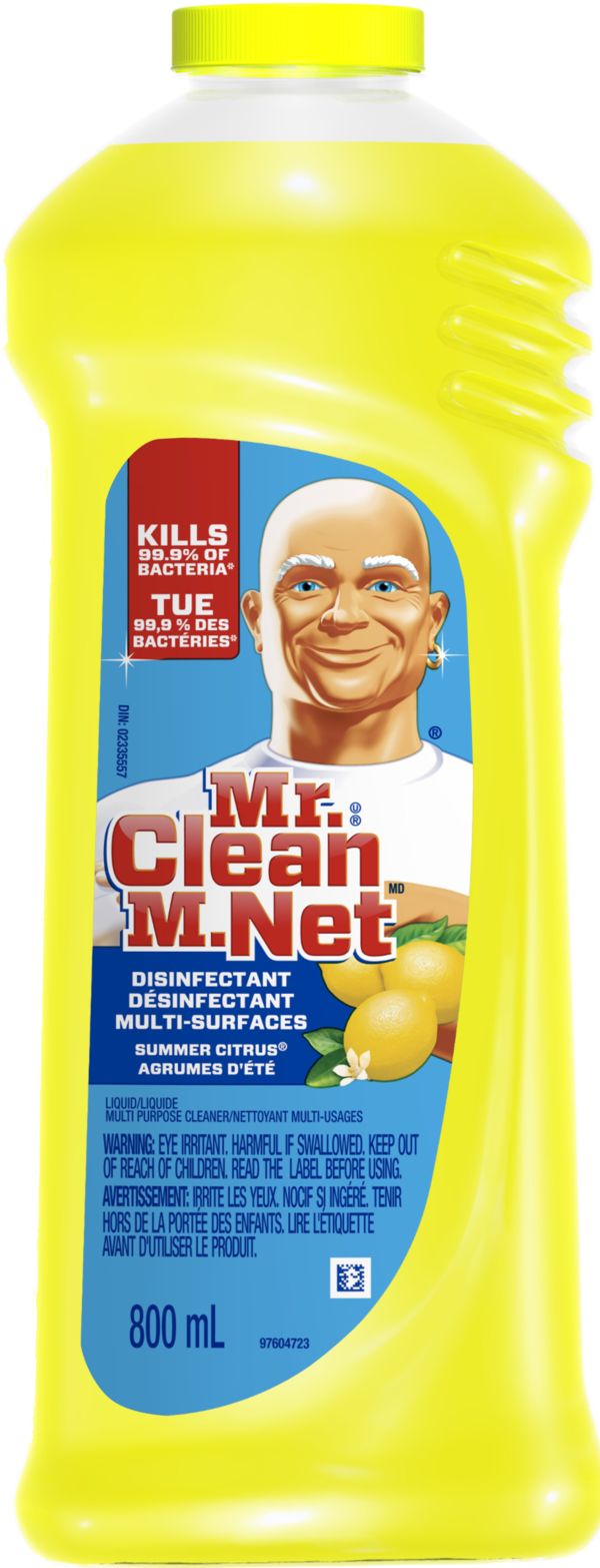 Clean Disinfectant Summer Citrus Liquid Multi Purpose - Mr Clean (600x1565), Png Download
