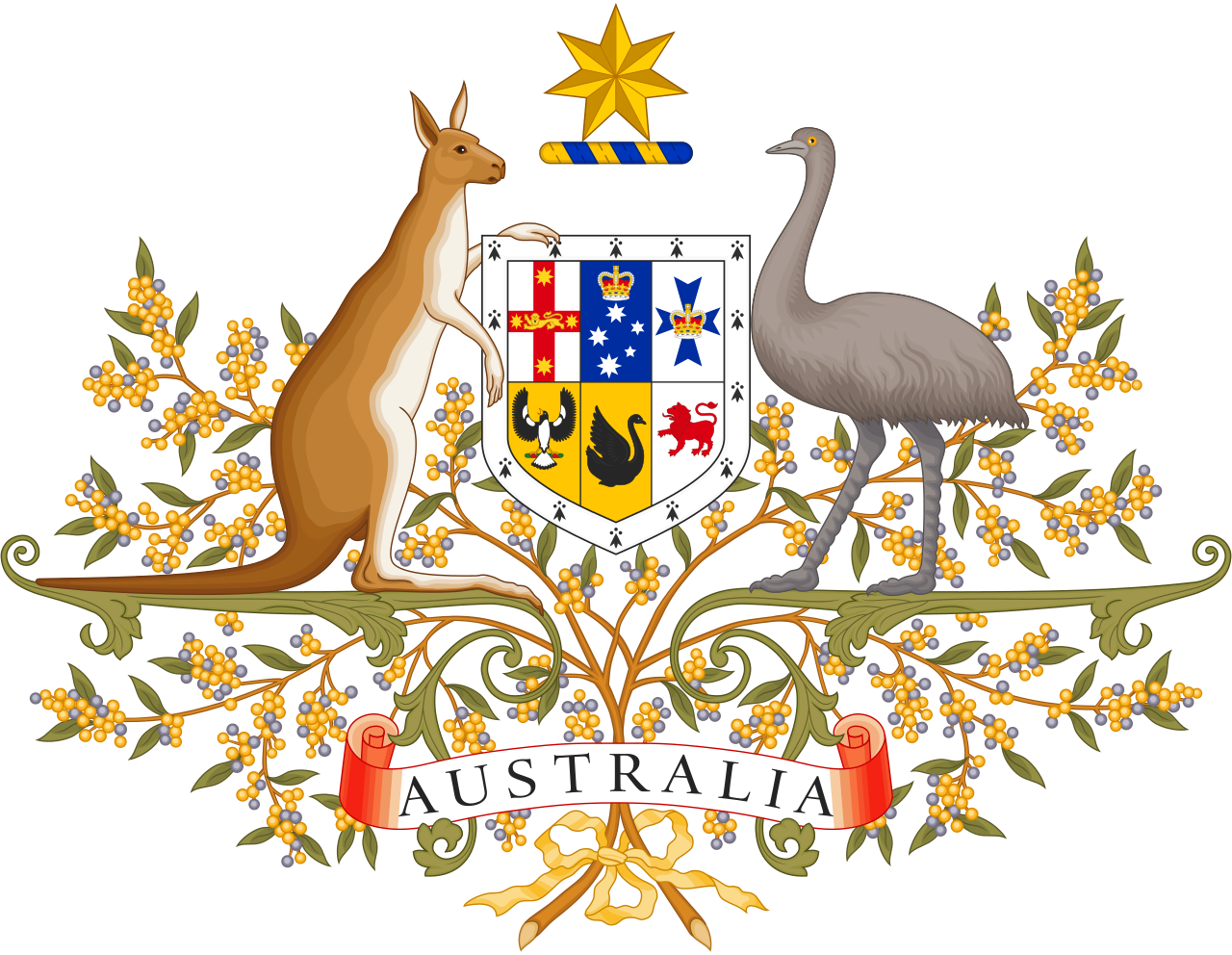 Wikipedia Commonsthe - Australian Coat Of Arms (1280x992), Png Download