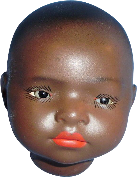Antique German Black Painted Biscaloid Character Baby - Child (744x744), Png Download