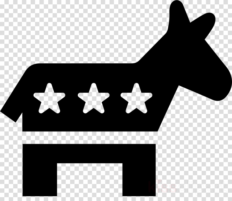 Democrat Donkey Icon Clipart United States Of America - Democratic Symbol Black And White (900x780), Png Download