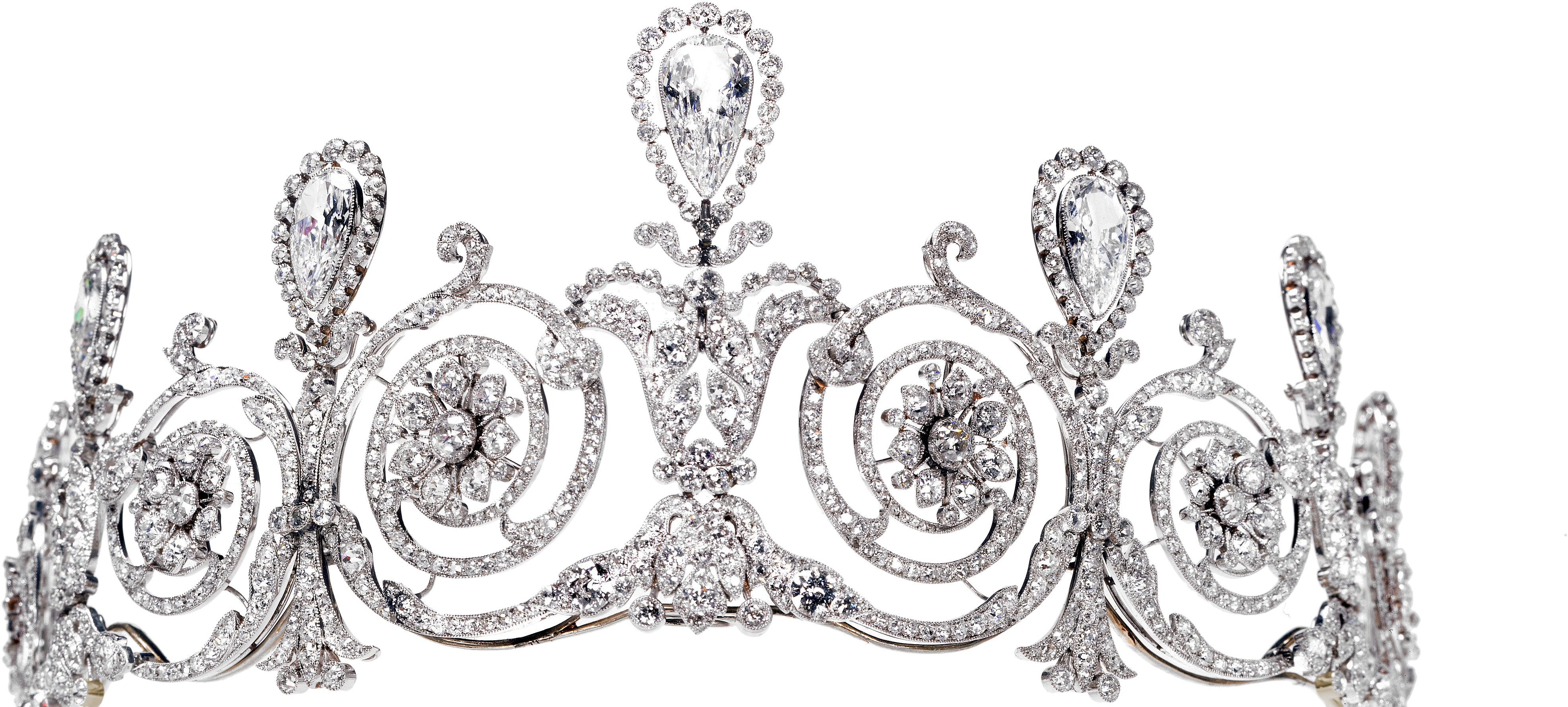 Black Princess Crown Transparent Background - Tiara With No Background (4677x1803), Png Download