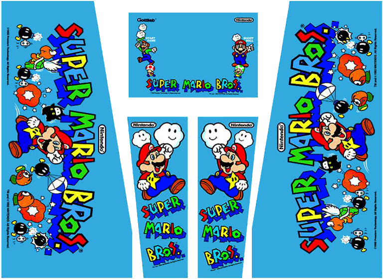 Super Mario Bros - Super Mario Bros Pinball Decals (770x560), Png Download