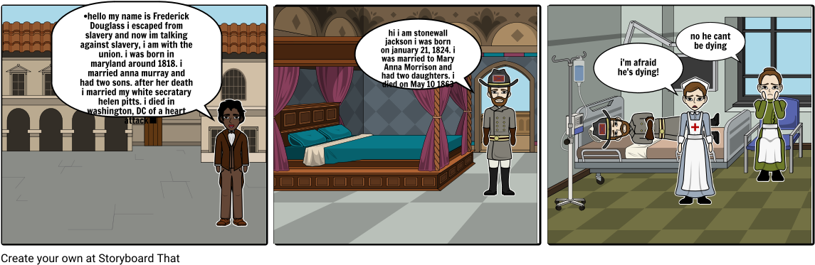 Stonewall Jackson/frederick Douglass - Cartoon (1164x385), Png Download