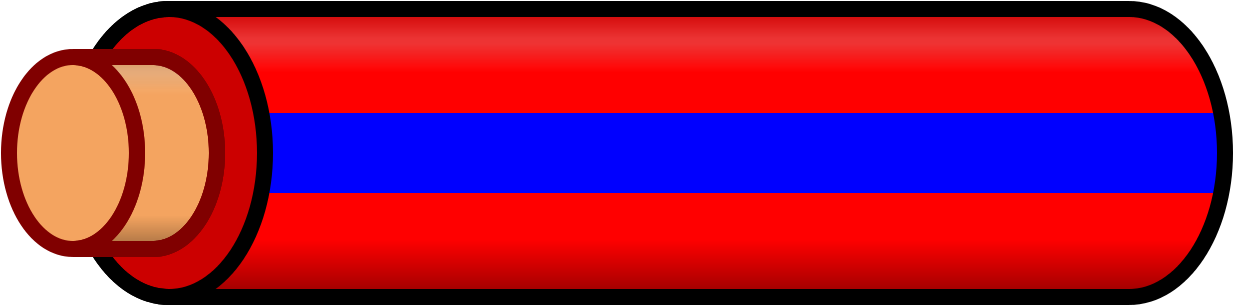 Wire Red Blue Stripe - Red Wire With Blue Stripe (1280x384), Png Download