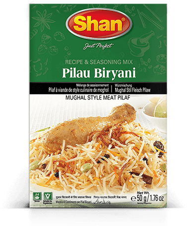 Shan Pilau Biryani Mix For Delhi Style Meat & Codiments - Pulao Biryani Shan Recipe (570x470), Png Download