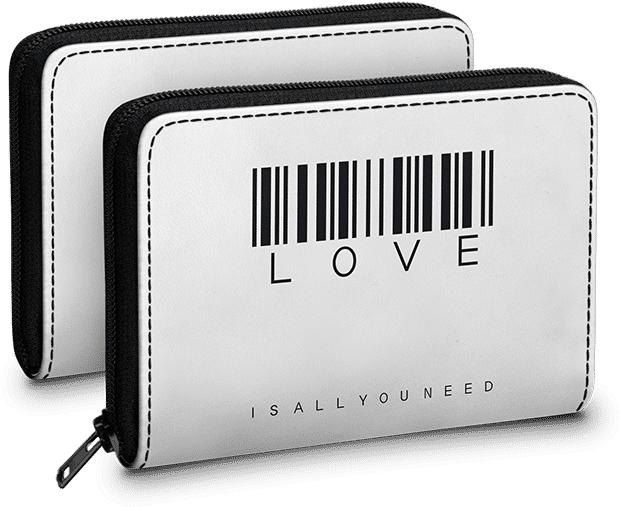 Dailyobjects Barcode Love Need White Zipper Slim Card - Love Tote Bag - 16" X 16" By Steffi Louis (900x900), Png Download