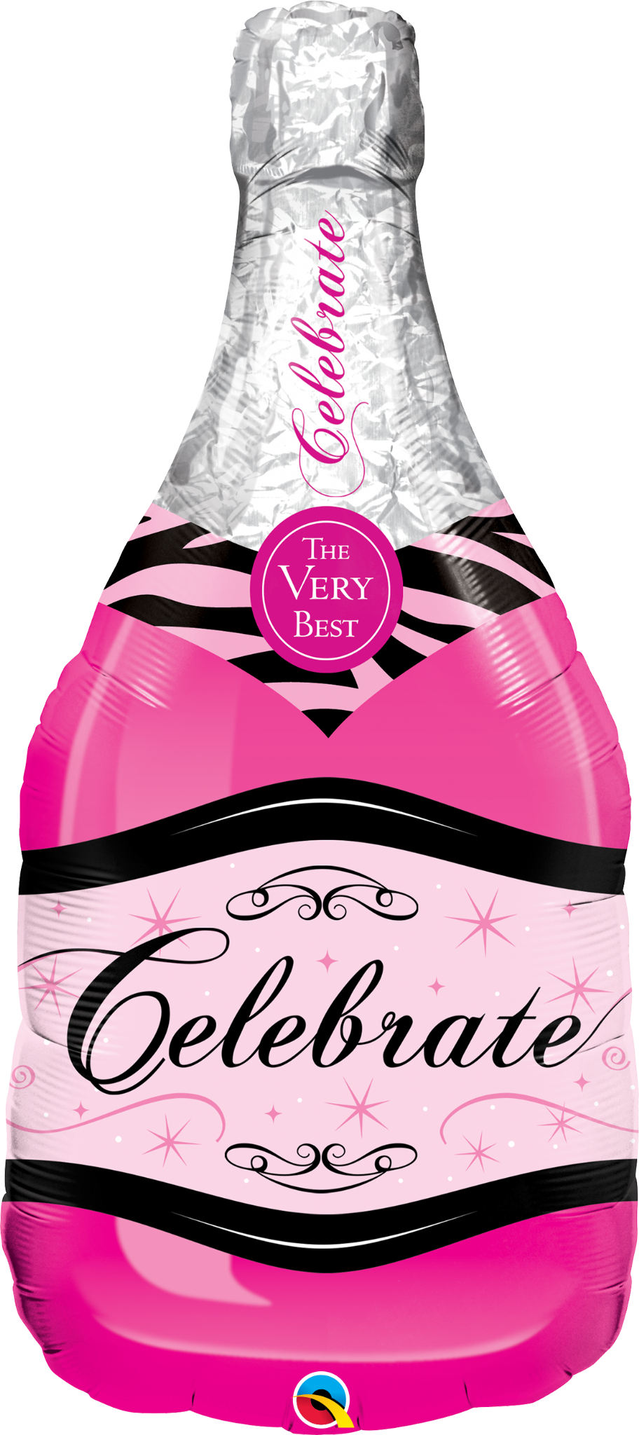 Pink Champagne Bottle Balloon (912x2048), Png Download