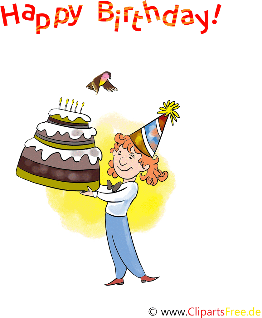Geburtstag Animation Gratis Clip Art Funny Birthday - Animation Geburtstag (1000x1100), Png Download