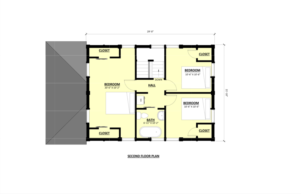 2nd Floor - Floor Plan (1000x647), Png Download