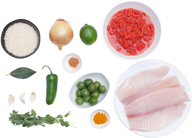 Tilapia Veracruzana With Yellow Rice - Natural Foods (700x513), Png Download