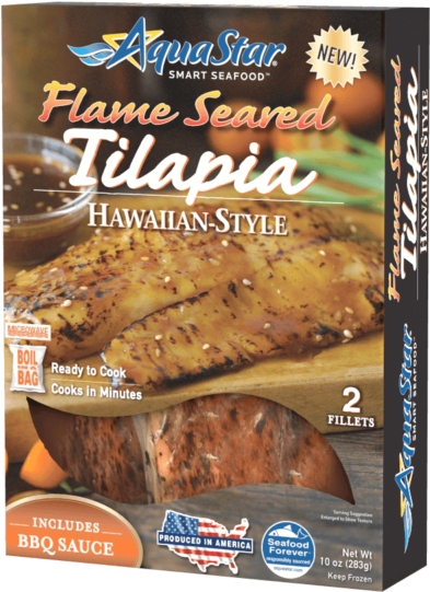 Flame Seared Hawaiian-style Tilapia With Bbq Sauce - Aqua Star Flame Seared Chili Lime Tilapia 10 Oz. Box (600x731), Png Download