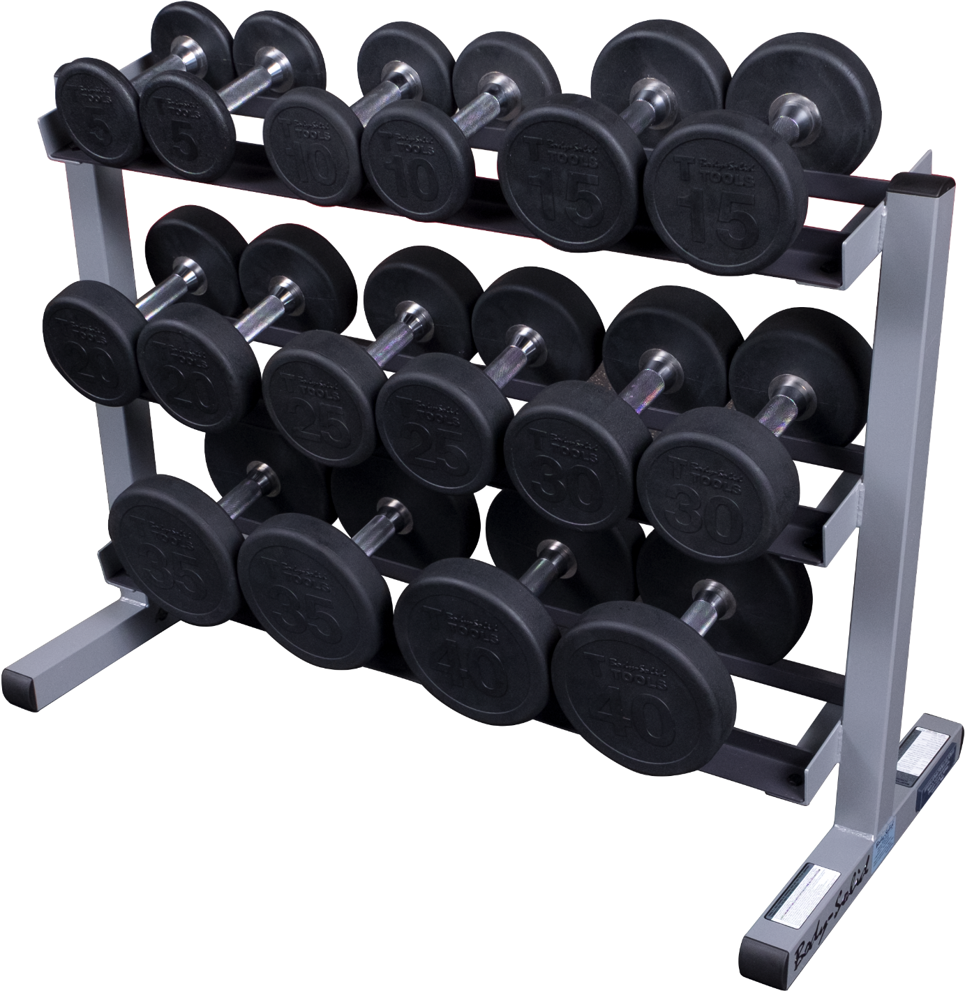Dumbbell Rack Png Png Free Stock - Body Solid 5-40lb. Round Dumbbell Package (1600x1600), Png Download