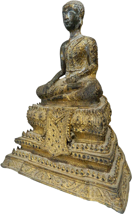 Antique Bronze Cambodian Buddah From Angkor Wat From - Gautama Buddha (745x745), Png Download
