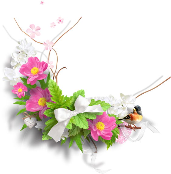Decora O Primavera Png Clipart Library - Flowers Decoration Png (585x600), Png Download